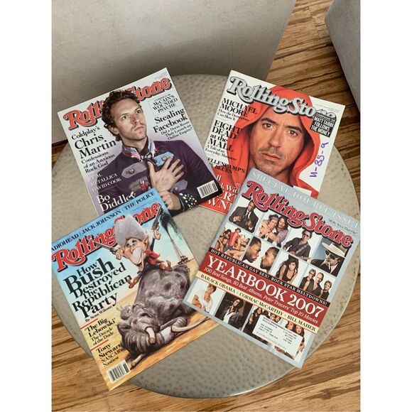 Lot of 4 Rolling Stone Magazines – 2007–2008 Issues – Chris Martin, Robert Downe - Picture 2 of 8